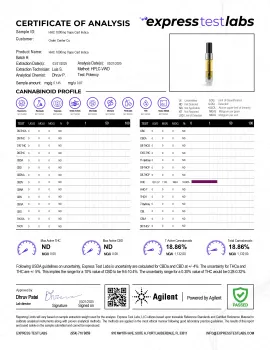1000mg HHC Vape Cart - Indica