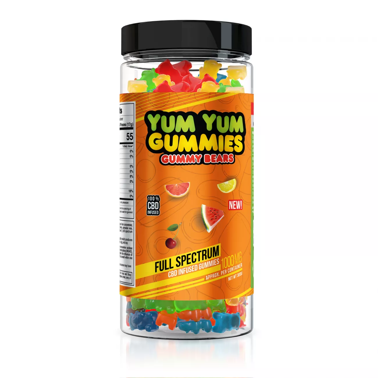 Yum Yum Gummies CBD Full Spectrum Gummy Bears 1000mg CBD Edibles