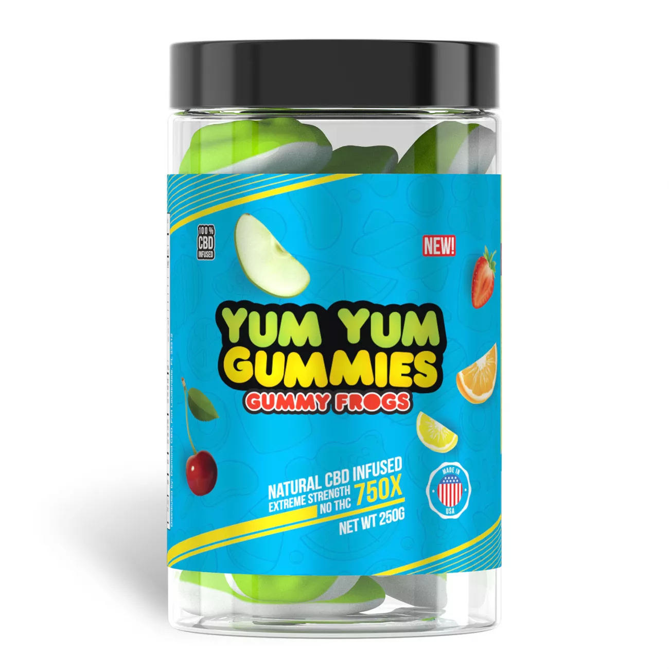 Yum Yum Gummies 750x CBD Infused Gummy Frogs CBD Edibles