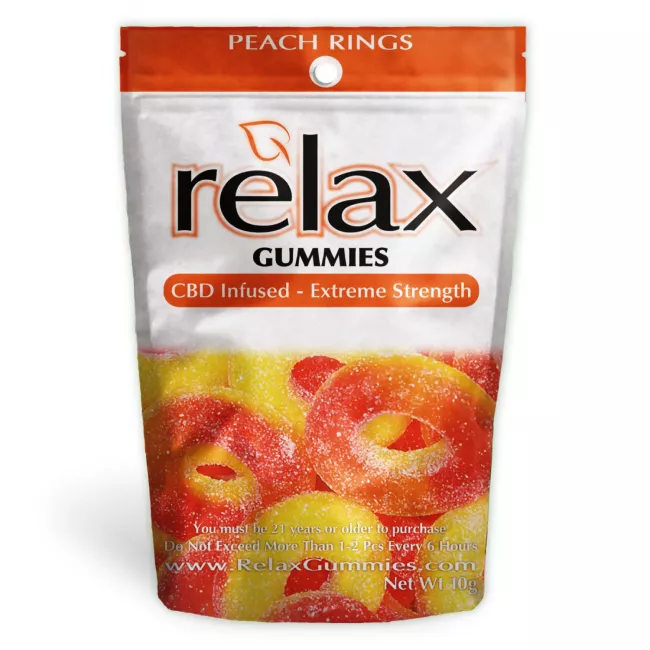 Relax Gummies - CBD Infused Peach Rings