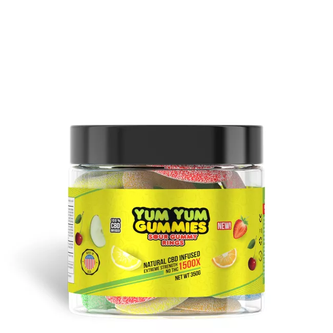 Yum Yum Gummies 1500x - CBD Infused Sour Gummy Rings