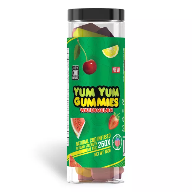 Yum Yum Gummies 250x - CBD Infused Watermelon Slices