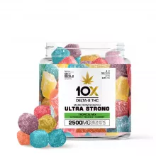 10X Delta-8 THC Ultra Strong Gummies - Tropical Mix - 2500MG