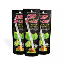 CBD Re-Leaf Vaping Pen with sweet flavored e-liquid is the ready-to-use CBD liquid vaping stick that’s a great alternative to CBD oils, CBD tinctures, CBD edibles and smoking.
