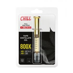 Chill Plus CBD + Delta-8 Vape Distillate Oil Concentrate Syringe- 800X