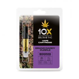 10X Delta-8 THC - Grand Daddy Purp Vape Cartridge - 900mg (1ml)