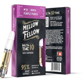 Mellow Fellow Delta-10 THC Vape Cartridge - Purple Punch (Indica) - 950MG