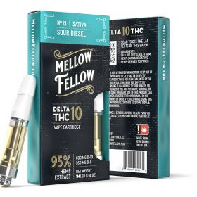 Mellow Fellow Delta-10 THC Vape Cartridge - Sour Diesel (Sativa) - 950MG