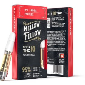 Mellow Fellow Delta-10 THC Vape Cartridge - Zkittlez (Indica) - 950MG
