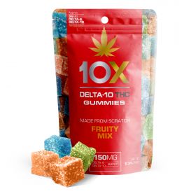 10X Delta-10 THC Gummies Pouch - Fruity Mix - 150MG