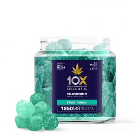 10X Delta-8 THC Gummies - Fruit Punch - 1250MG
