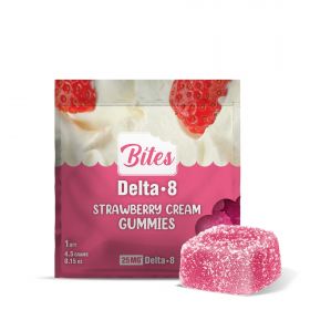 Bites Delta-8 THC Gummy - Strawberry Cream - 25MG