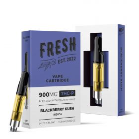 900mg THCP, D8, HHC Vape Cart - Blackberry Kush - Indica - 1ml - Fresh