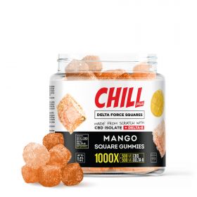 Chill Plus Delta-8 Mango Force Squares Gummies - 1000X