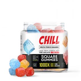 20mg CBD Isolate, D8 Gummies - Delta Force Squares - Chill Plus