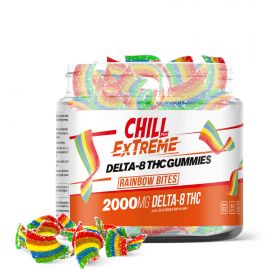 Chill Plus Extreme Delta-8 THC Gummies - Rainbow Bites - 2000MG