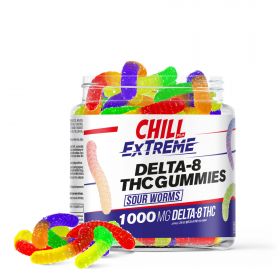 Chill Plus Extreme Delta-8 THC Gummies - Sour Worms - 1000MG