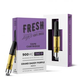 900mg THCP, D8, HHC Vape Cart - Grand Daddy Purp - Indica - 1ml - Fresh