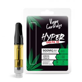 900mg D10, D8 Vape Cart - Green Crack - Sativa - 1ml - Hyper