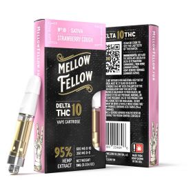 Mellow Fellow Delta-10 THC Vape Cartridge - Strawberry Cough (Sativa) - 950MG