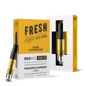 900mg THCP, D8, HHC Vape Cart - Pineapple Express - Hybrid - 1ml - Fresh