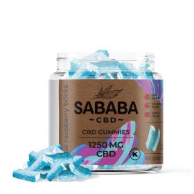 Sababa CBD Isolate Gummies - Blue Raspberry Bricks - 1250MG
