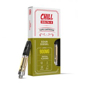 900mg D8 Vape Cart - Sour Diesel - Sativa - 1ml - Chill Plus