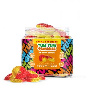 Yum Yum Gummies - CBD Full Spectrum Extra Strength Peach Rings - 1000MG