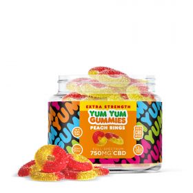 Yum Yum Gummies - CBD Full Spectrum Extra Strength Peach Rings - 750MG