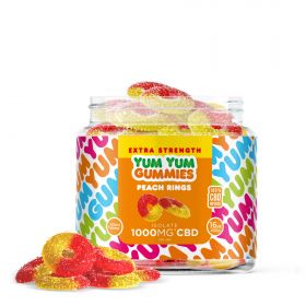 Yum Yum Gummies - CBD Isolate Extra Strength Peach Rings - 1000MG