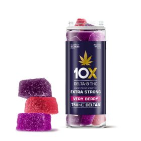 25mg Delta 8 THC Gummies - Very Berry - 10X