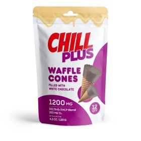 100mg White Chocolate Waffle Cones - D8, THCP - Chill Plus