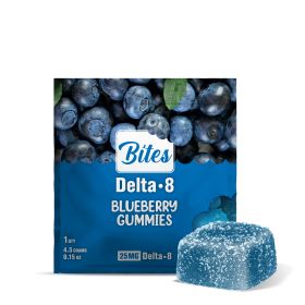 25mg Delta 8 Gummies - Blueberry - Bites