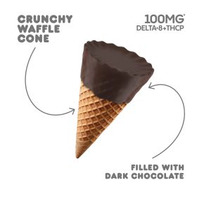 100mg Dark Chocolate Waffle Cones - D8 & THCP - Chill Plus