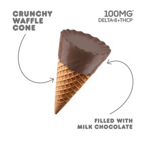 100mg Milk Chocolate Waffle Cones - D8, THCP - Chill Plus