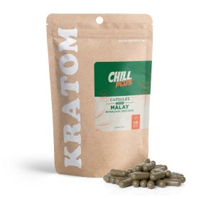 500mg Kratom Capsules - Green Malay Strain - 100ct - Chill Plus