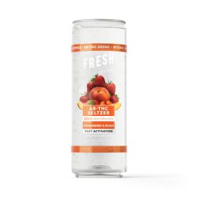 300mg Strawberry & Peach THC Seltzer - D8 & D9 Nano - Fresh