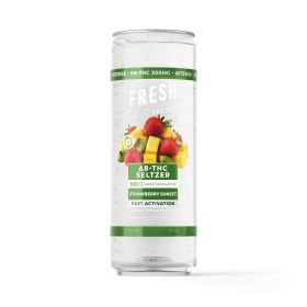 300mg Strawberry Sunset THC Seltzer - D8 & D9 Nano - Fresh