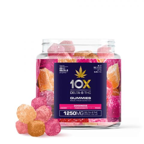 10X Delta-8 THC Gummies - Goodness - 1250MG - 1