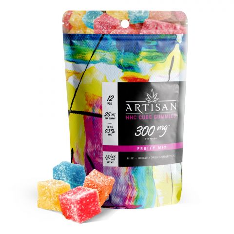 25mg HHC Cube Gummy Pouch - Fruity Mix - Artisan - Thumbnail 1