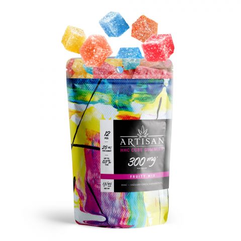 25mg HHC Cube Gummy Pouch - Fruity Mix - Artisan - Thumbnail 3
