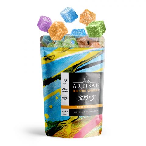 25mg HHC Cube Gummy Pouch - Tropical Mix - Artisan - Thumbnail 3