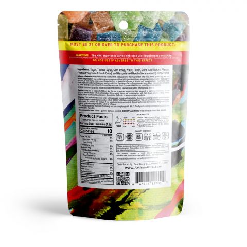 25mg HHC Cube Gummy Pouch - Tropical Mix - Artisan - Thumbnail 4