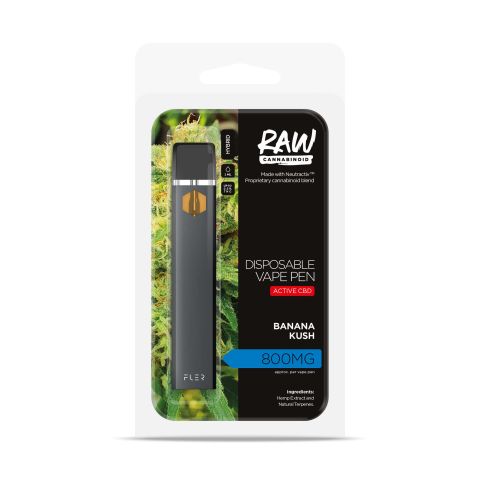 Banana Kush Vape Active CBD - Disposable - Raw - 800mg - Thumbnail 2