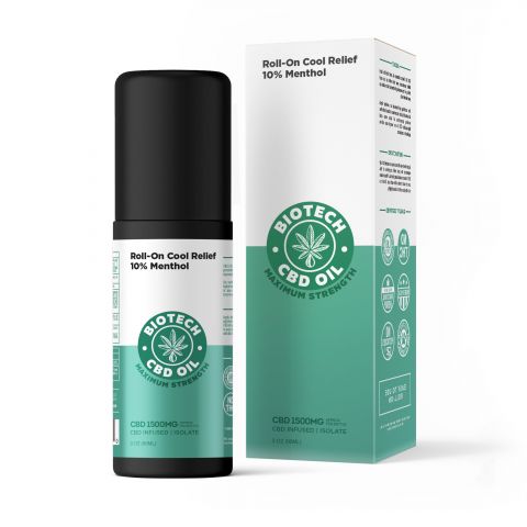 Biotech CBD Oil Roll-On Cool Relief Maximum Strength - Menthol - 1500MG - 1