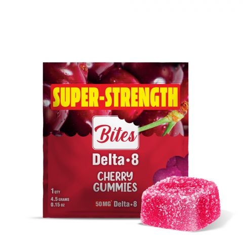 50mg Delta 8 THC Gummy - Cherry - Bites - Thumbnail 1