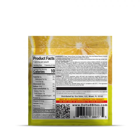 Bites Delta-8 THC Gummy - Lemon - 25MG - Thumbnail 3
