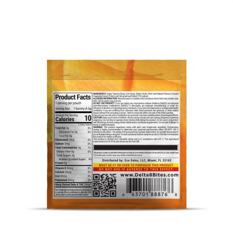 Bites Delta-8 THC Gummy - Mango - 25MG - Thumbnail 3