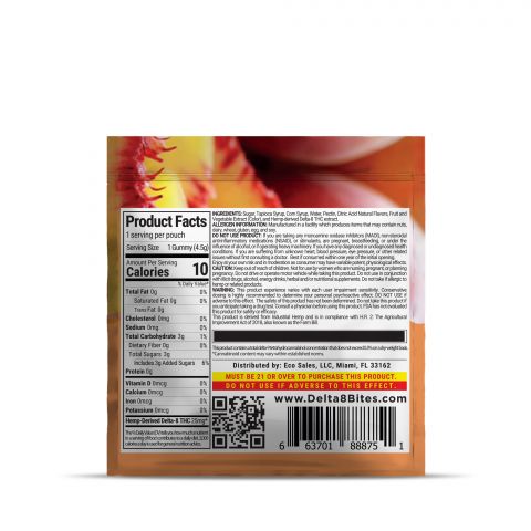Bites Delta-8 THC Gummy - Peach - 25MG - Thumbnail 3