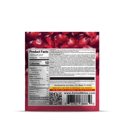 Bites Delta-8 THC Gummy - Pomegranate - 25MG - Thumbnail 3